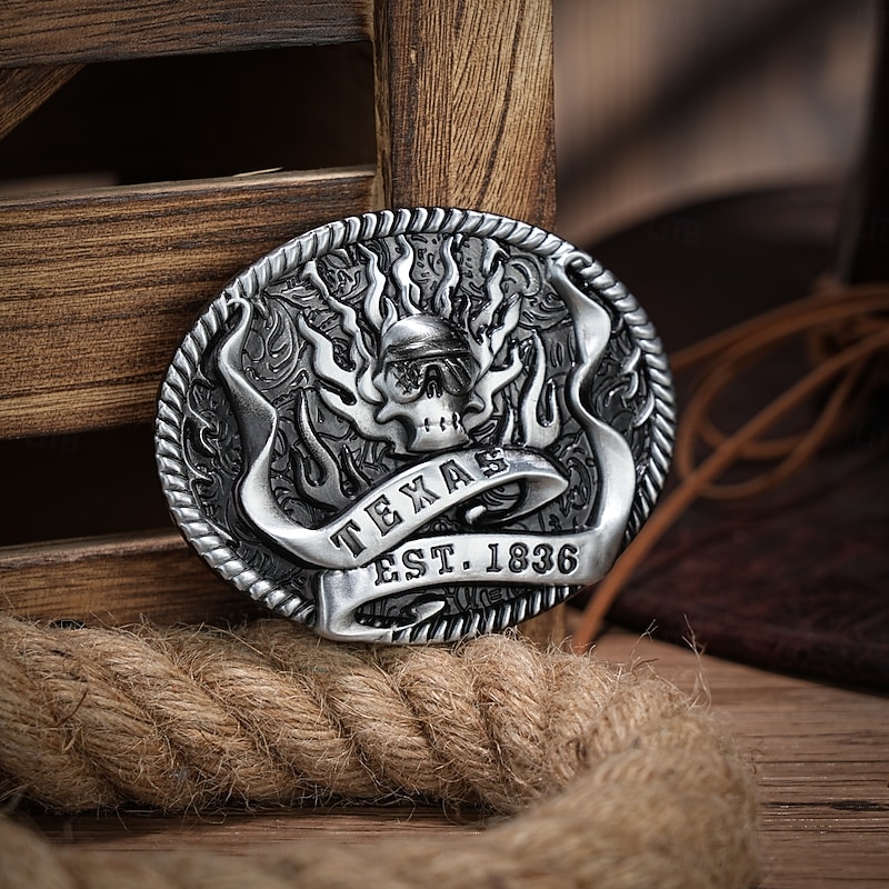 Men's Belt Buckle Buckle Silver Bronze Alloy Vintage Style Retro Vintage Ghost Texas Daily Religious Celebrations3