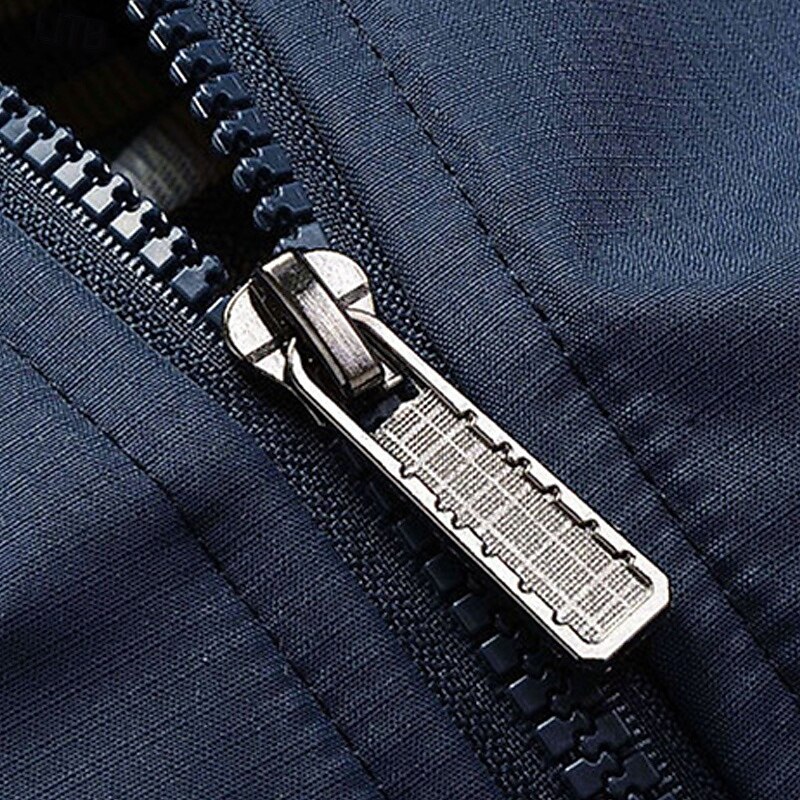 Men's Transition Jacket Casual Jacket Daily Breathable Pocket All Seasons Plain Classic Stand Collar Regular Black Red Blue Green Khaki Jacket3