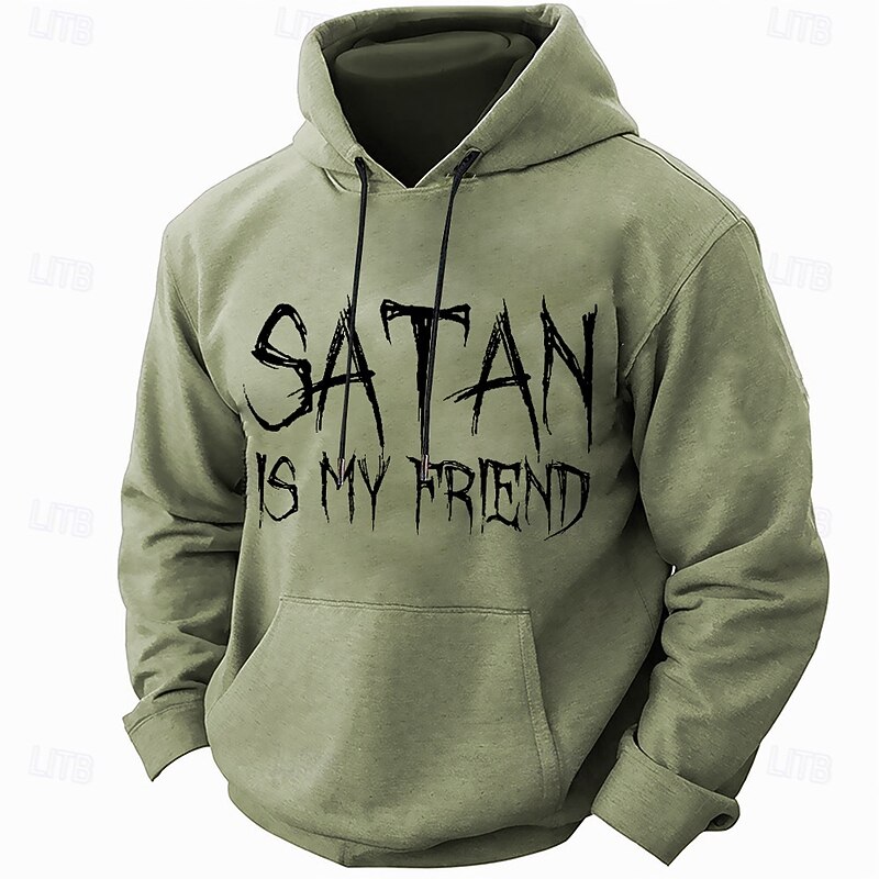 Halloween Men's Santa Claus Creepy Lettering Hoodie Hoodies Sweatshirt Fashion Daily Long Sleeve Hooded Christmas Black Blue Pocket 3D Print Fall Winter Designer2