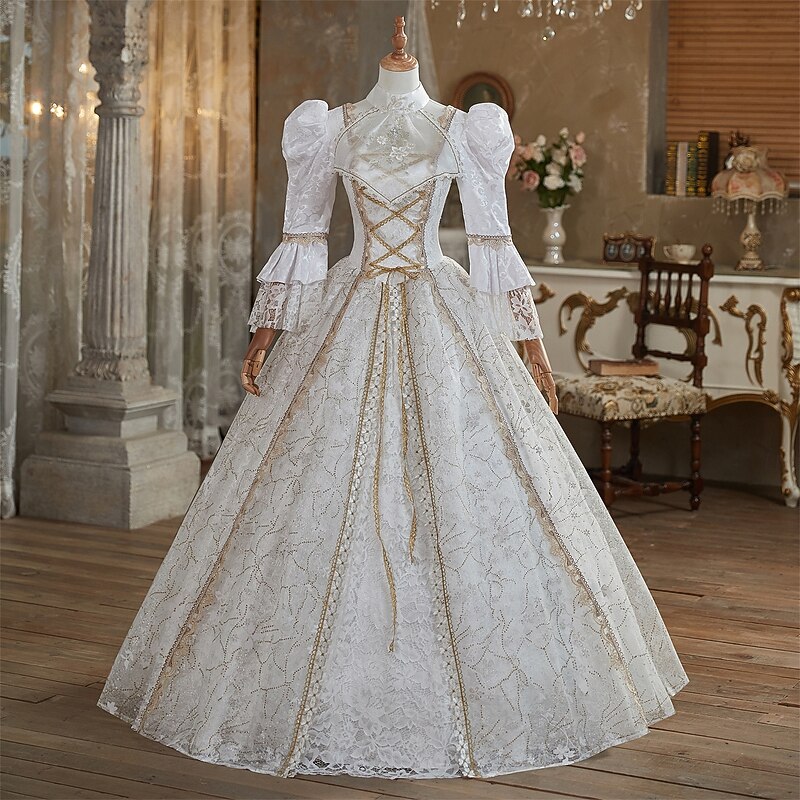 Gothic Rococo Victorian Dress Party Costume Prom Dress Princess Shakespeare Solid Color Ball Gown Fancy Dress Women's Royal Christmas Halloween Carnival Party Evening Party Masquerade Adults' Dress