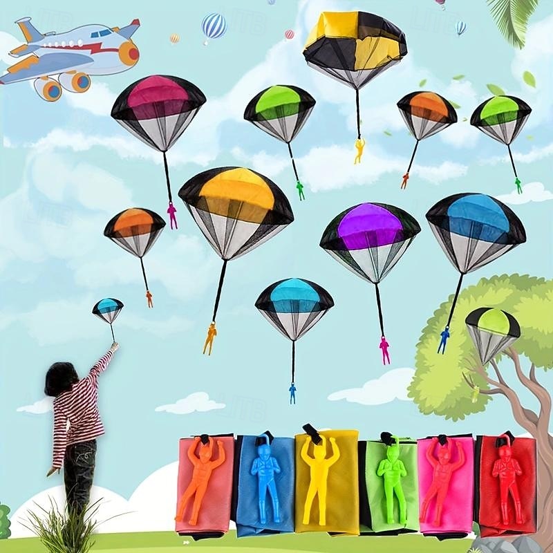 Kids' Outdoor Fun - No-Battery Needed Anti-Tangle Throwing Army Parachute Toy For Children2