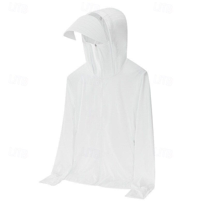 Men's Hiking Jacket Outdoor Sun Protection UPF50+ Front Zipper Lightweight Jacket Full Zip Fishing Camping / Hiking / Caving White Army Green Blue Light Grey Khaki3