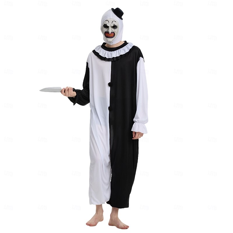 Clown Killer Clown Halloween Mask Jumpsuit Full Head Terrifier Scary Costume Kid's Adults' Men's Boys' Halloween Carnival Easy Halloween Costumes Dress Up4