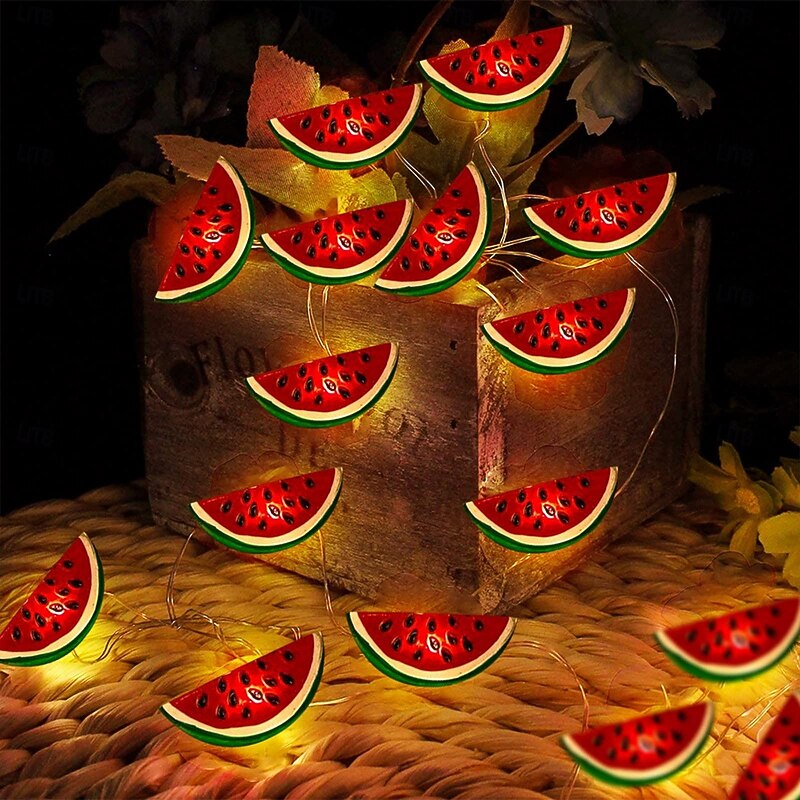 1 Pc 2M-20Leds Watermelon Light String Battery Box Power Supply Indoor Festival Birthday Party Decoration