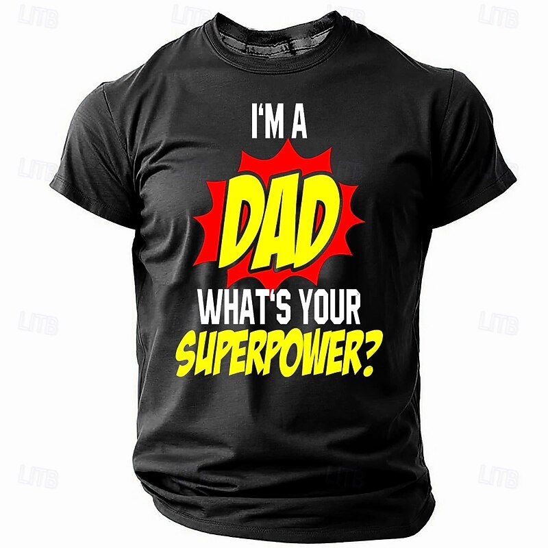 Men's Daddy T Shirt Short Sleeve T shirt 3D Print Crew Neck Shirt Retro Vintage Casual Street Style Sports Outdoor Holiday Going out Black Blue Green Spring & Summer Clothing Apparel S M L XL XXL XXXL3