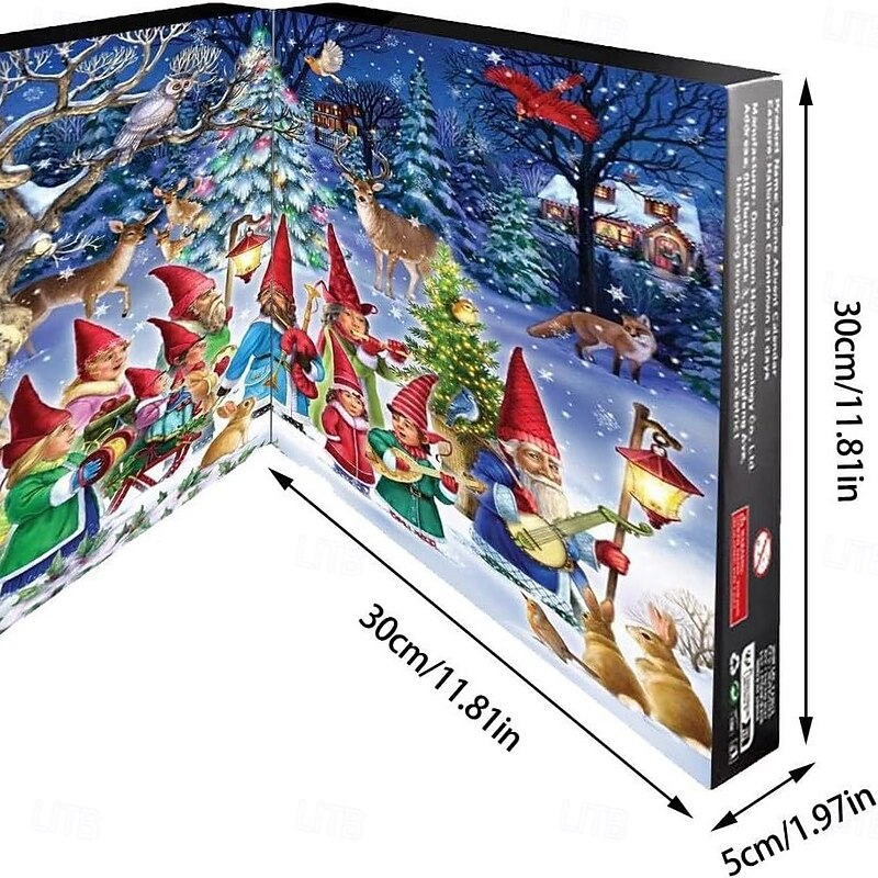 2025 Christmas Advent Calendar, Resin Gnome, Christmas Countdown Calendar, Christmas Table Decorations Holiday Home Decoration3