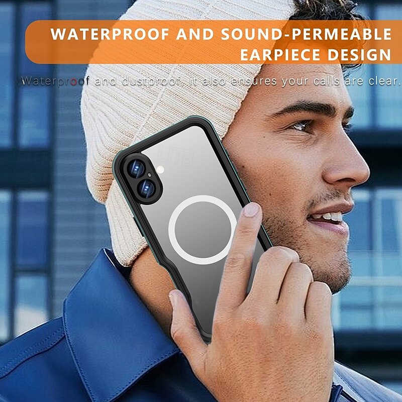 Phone Case For iPhone 16 Pro Max Plus Back Cover Magnetic Support Wireless Charging with Wrist Strap Retro TPU PC2