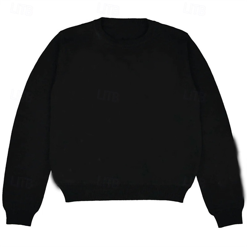 Men's Sweater Pullover Sweater Jumper Knit Sweater Ribbed Knit Regular Knitted Jacquard Spiders Crew Neck Retro Basic Street Daily Wear Clothing Apparel Fall & Winter Black M L XL2