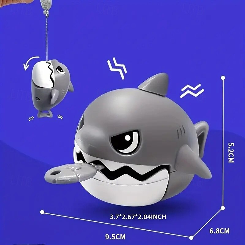 2pcs Cute Shark Keychains with Pull String - Fun Novelty Toy Car Accessories Durable Plastic4