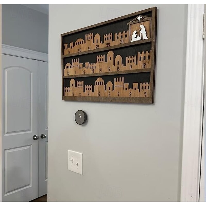 Nativity Advent Calendar, Wooden Advent Calendar, Christmas Vacation Advent Calendar 2025, Christian Holiday Decor, Christmas Countdown, Christ Centered Christmas4