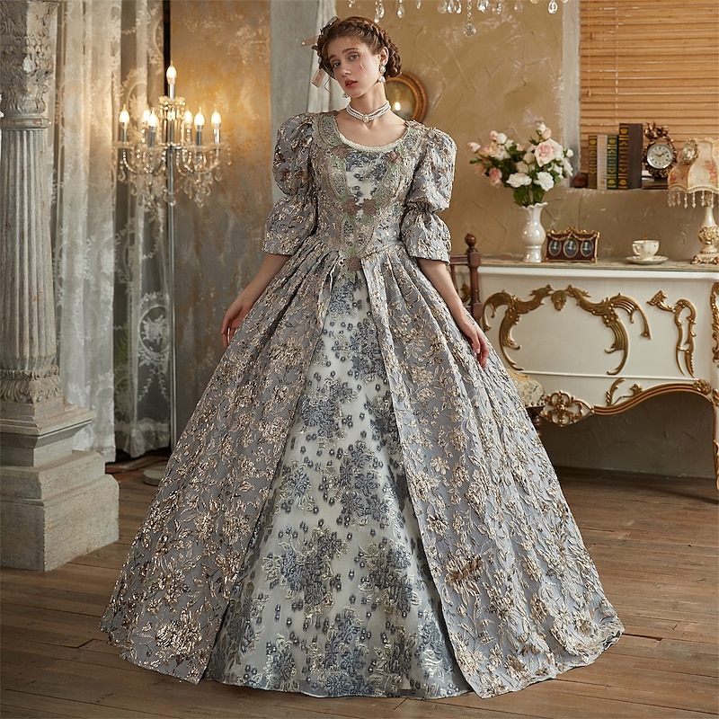 Rococo Victorian Vintage Inspired Dress Cosplay Wigs Party Costume Princess Shakespeare Solid Color Ball Gown Fancy Dress Women's Royal Christmas Halloween Carnival Party Evening Party Masquerade