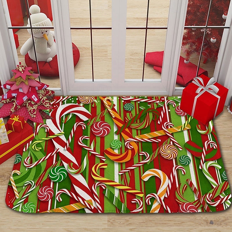 Merry Christmas  Bathroom Bath Mats Creative Absorbent Bathroom Rug Flannel Non Slip4