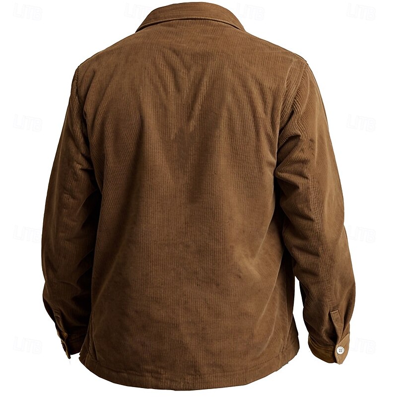 Men's Elk Shirt Jacket Overshirt Long Sleeve Vintage Tribal Dailywear Fall & Winter Collared Shirts Button Up 3D Print 2 Pockets 1pc Army Green Navy Blue Brown2