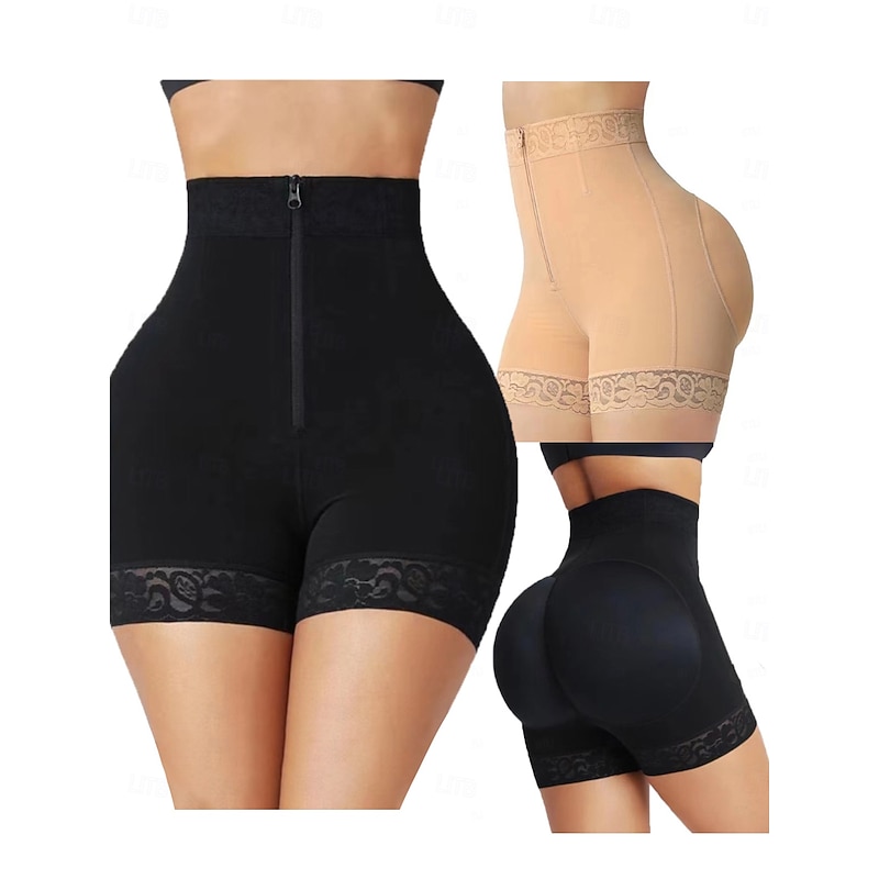 Women's Panties Hip Enhancer Shapewear Zipper Tummy Control Fajas Shorts High Waisted Body Shaper Boyshort Underwear Home Outfits