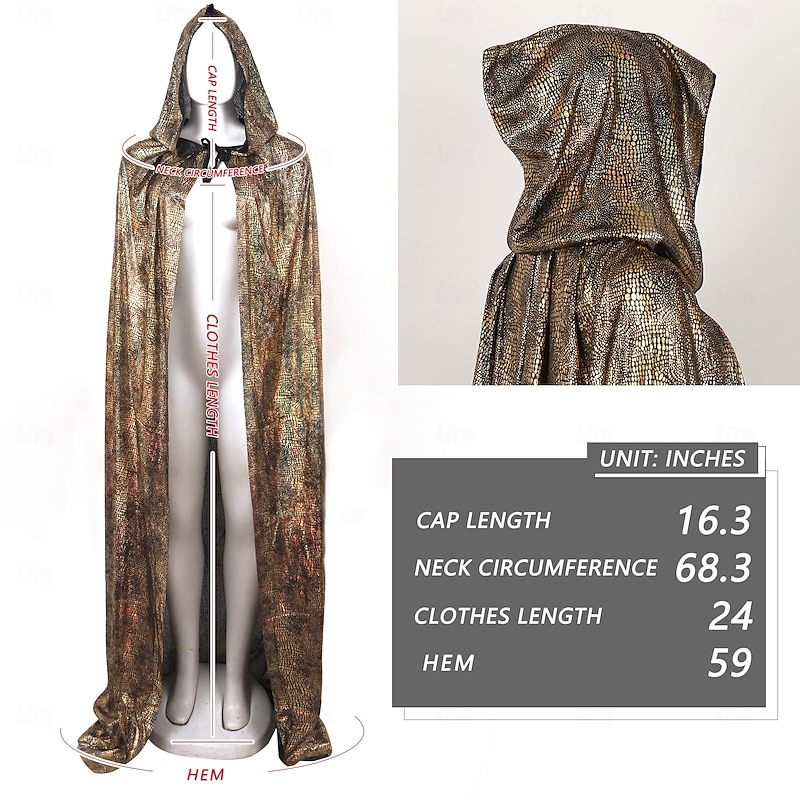 Witch Wizard Viking Halloween Hooded Cloak Walpurgis Night Medieval Adults' Men's Women's Masquerade Performance Easy Halloween Costumes Dress Up3