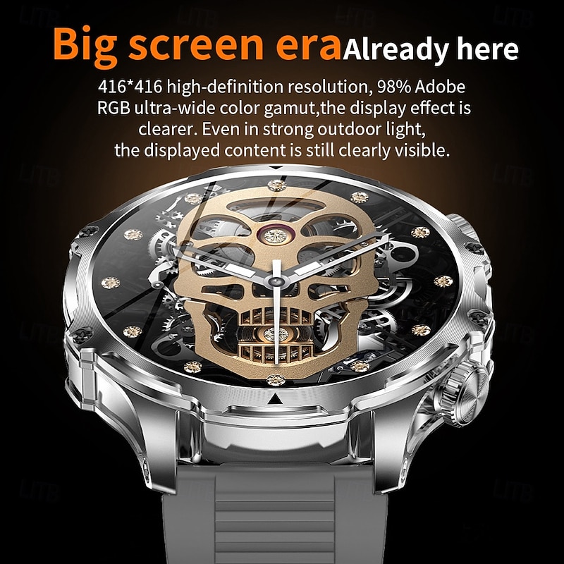 696 AK75 Smart Watch 1.85 inch Smart Band Fitness Bracelet Bluetooth Pedometer Call Reminder Sleep Tracker Compatible with Android iOS Men Hands-Free Calls Message Reminder Step Tracker IPX-0 52mm4