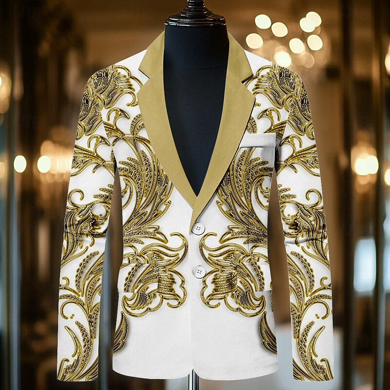 Men's Floral Graphic Long Sleeve Turndown Artistic Casual Party Evening Wear Daily Buttons 3D Print Multi Pocket