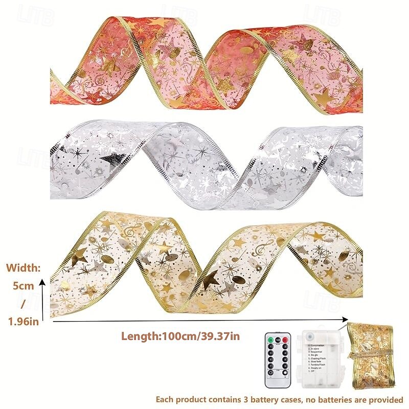 10M100Leds luminous ribbon Christmas tree wrapping decorative light string Halloween holiday wedding party gift packaging2