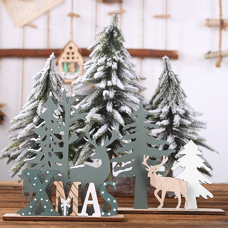 Christmas Wooden Decor Decoration, DIY Reindeer and Xmas Tree Decorations, Creative Holiday Decor for Party4