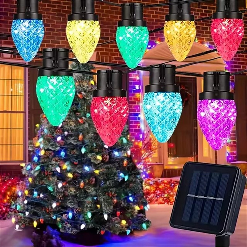 Solar Powered Fairy Crystal Strawberry String Lights, 5M 20 LEDs Multicolor Outdoor & Indoor Decor for Holidays, Parties, Christmas Tree, New Year Lighting3