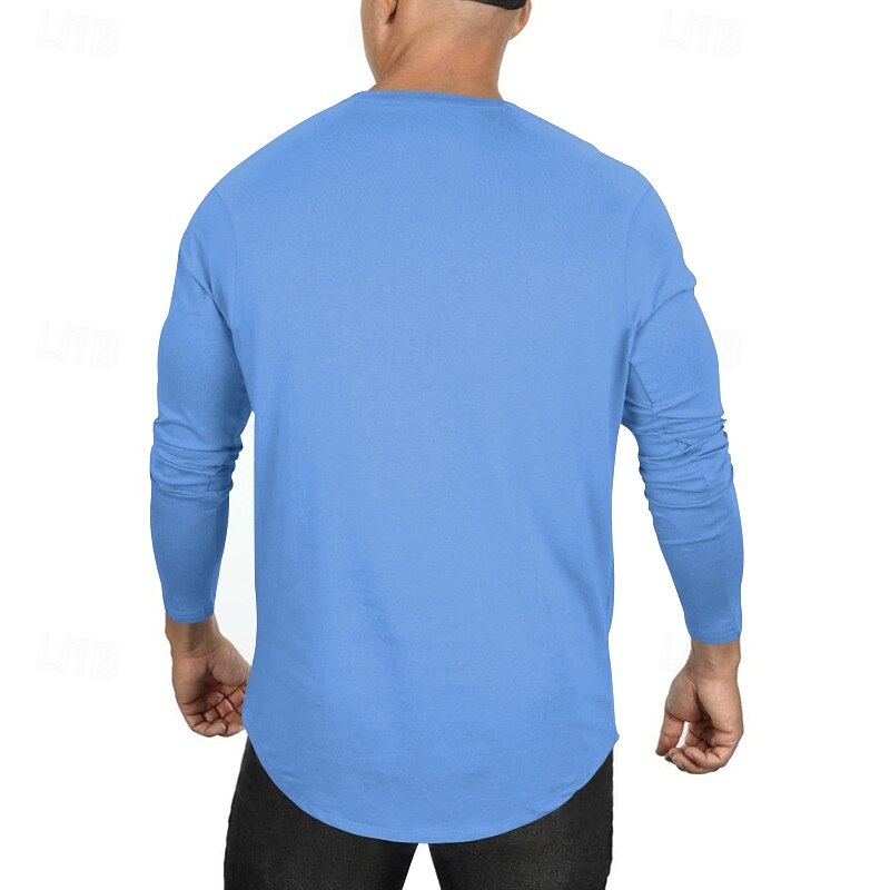 Men's T Shirt Tee Tee Top Long Sleeve Shirt Long Sleeve Crew Neck Spring &  Fall Plain Fashion Designer Basic Classic Vacation Street Going out Black White Navy Blue Top Tee for Men2