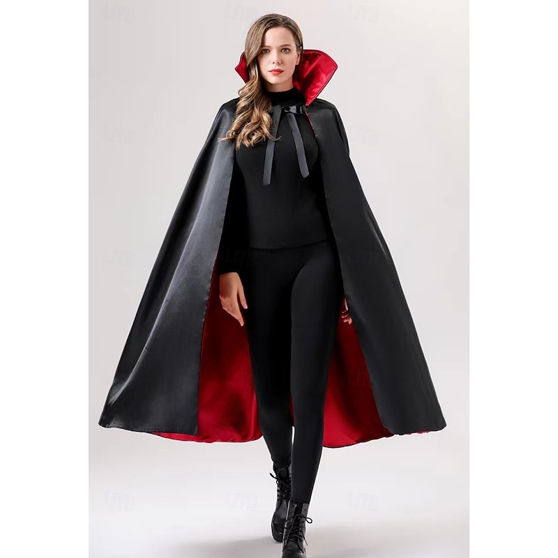 Vampire Dracula Halloween Cosplay Costume Cloak Outfits Cosplay Adults' Men's Women's Carnival Masquerade Mardi Gras Party / Evening Easy Halloween Costumes Dress Up2