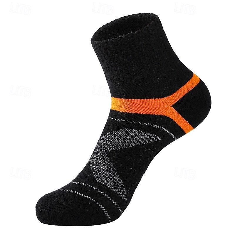 Men's Socks Bike Socks Sports Socks Athletic Socks Camping / Hiking Outdoor Exercise Cycling / Bike Bike / Cycling Warm Breathable Non-Skid 1 Pair Winter Patchwork Cotton Dark Grey Black Navy Blue4