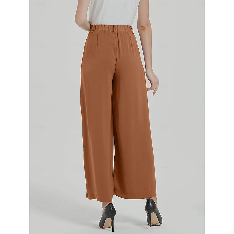 Women's High Waist Casual Wide Leg Long Palazzo Pants2