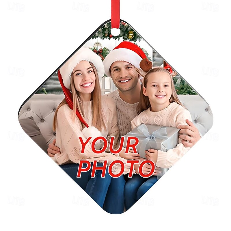 Personalized Photo Christmas Ornaments Wooden Custom Image Christmas Tree Ornaments Xmas Decoration Hanging Pendant Gifts