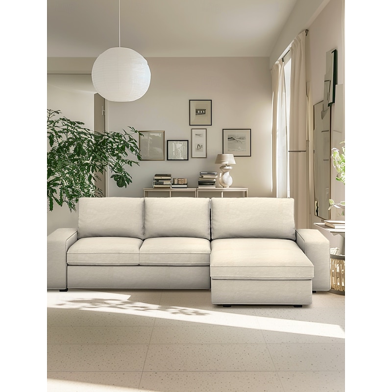 100% Cotton 3 Seater 4 Seater Sofa Cover with Armrests Solid Color Quilted Cotton Slipcovers  KIVcover LITB PRIME cover