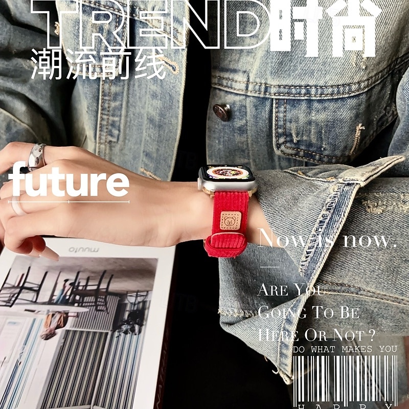 Solo Loop Compatible with Apple Watch band 38mm 40mm 41mm 42mm 44mm 45mm 49mm Cute Adjustable Breathable Nylon Strap Replacement Wristband for iwatch Ultra 2 Series 9 8 7 SE 6 5 4 3 2 12