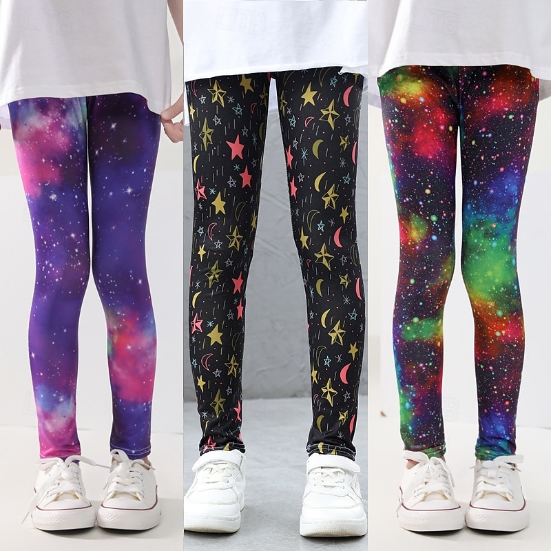 Girls' 3D Graphic Pants Leggings Summer Spring Active Basic Kids 4-12 Years Outdoor Casual Daily Regular Fit