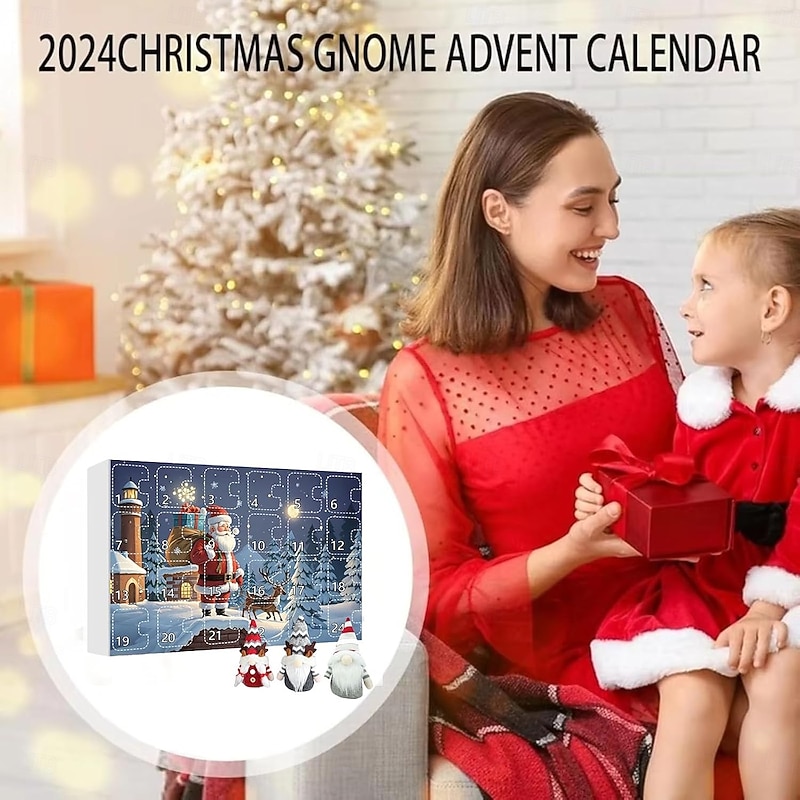 Christmas Advent Calendar with Gnome Doll Decorations 2025 Xmas Countdown Calendar With Collectible Gnome Plush Dolls Toy, 24 Day Christmas Advent Calendar, Christmas Gifts for Adults and Kids4