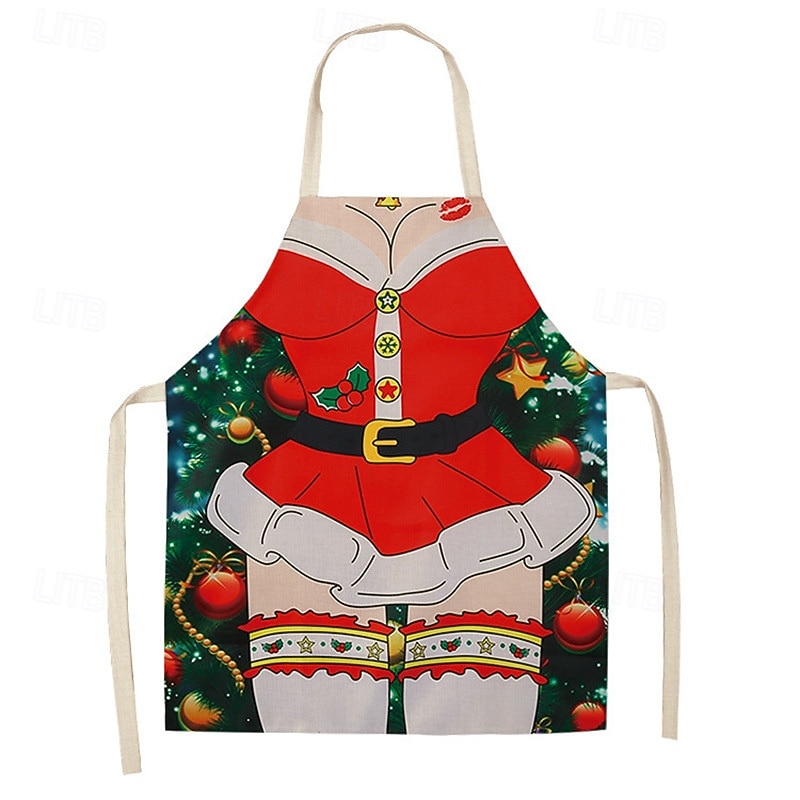 Santa Claus Elf Mrs.Claus Apron Christmas Gift Men's Women's Boys' Girls' Cosplay Costume Adults Kid's Christmas New Year Christmas Eve Christmas Party Apron3
