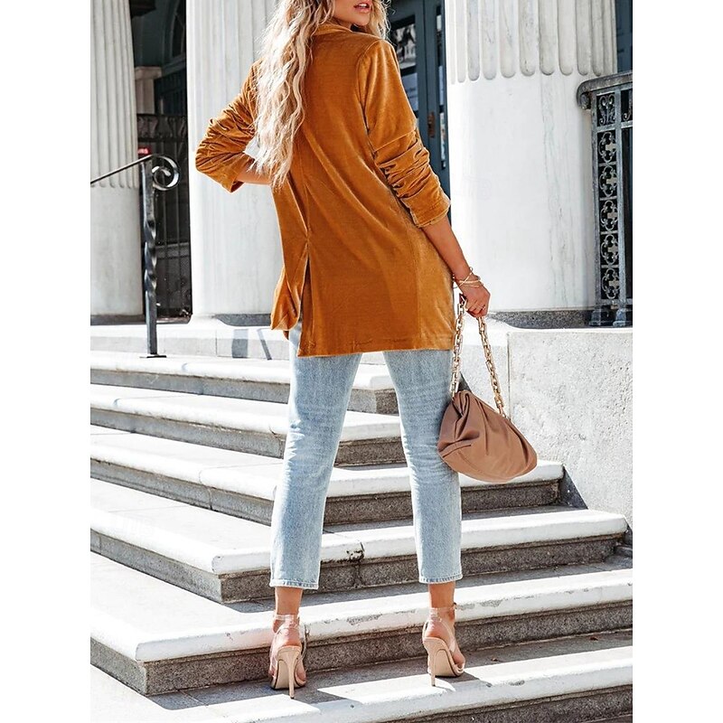 Women's Winter Coat Outdoor Street Daily Wear Fall Winter Regular Coat Regular Fit Thermal Warm Breathable Stylish Casual Jacket Long Sleeve Solid Color with Pockets Pink Wine Dark Green4