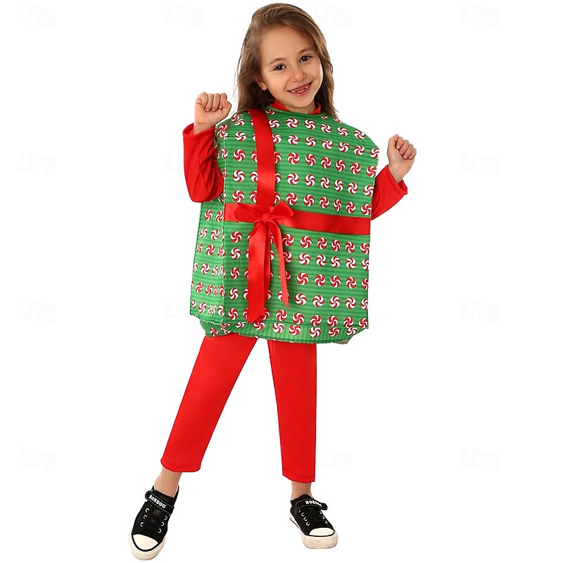 Christmas Gift Candy Cane Outfits Fancy Costume Christmas Costume Boys' Girls' Cosplay Costume Kid's Christmas New Year Christmas Eve Christmas Party Vest2