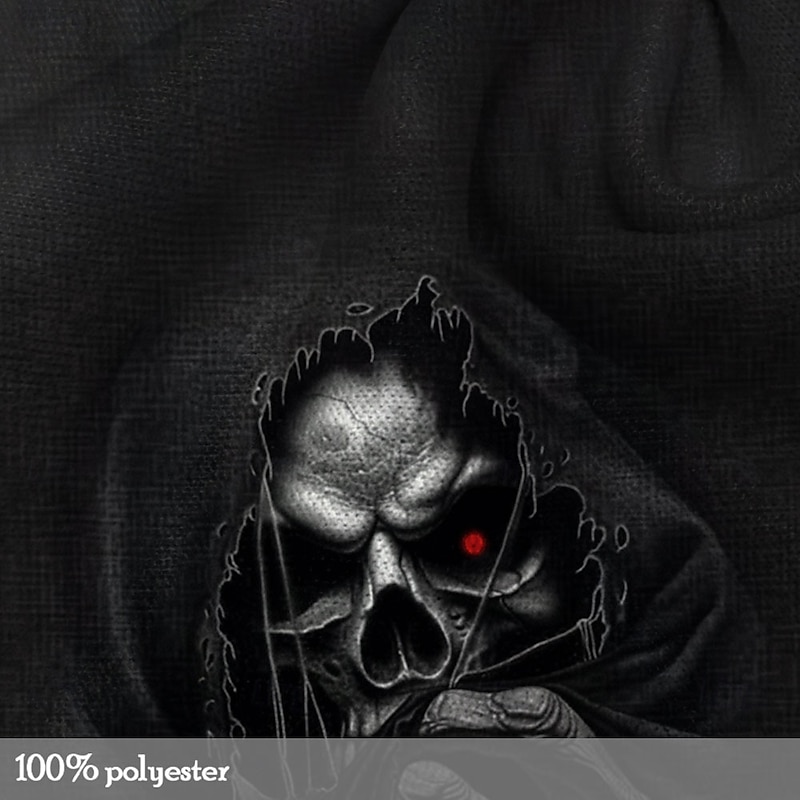 Men's Cool Skulls Hoodie Hoodies Sweatshirt Fashion Cool Long Sleeve Hooded Vacation Travel Streetwear Black Drawstring Fall Winter Designer3