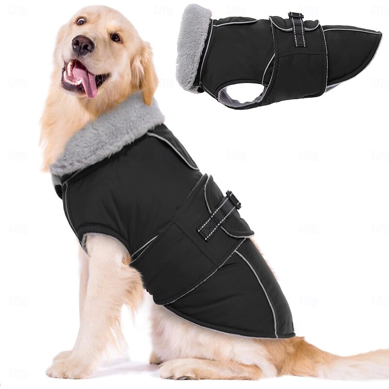 Dog Coat Jacket Parka Jacket Reflective Warm Water-Resistant Outdoor Dog Clothing for Medium Large3