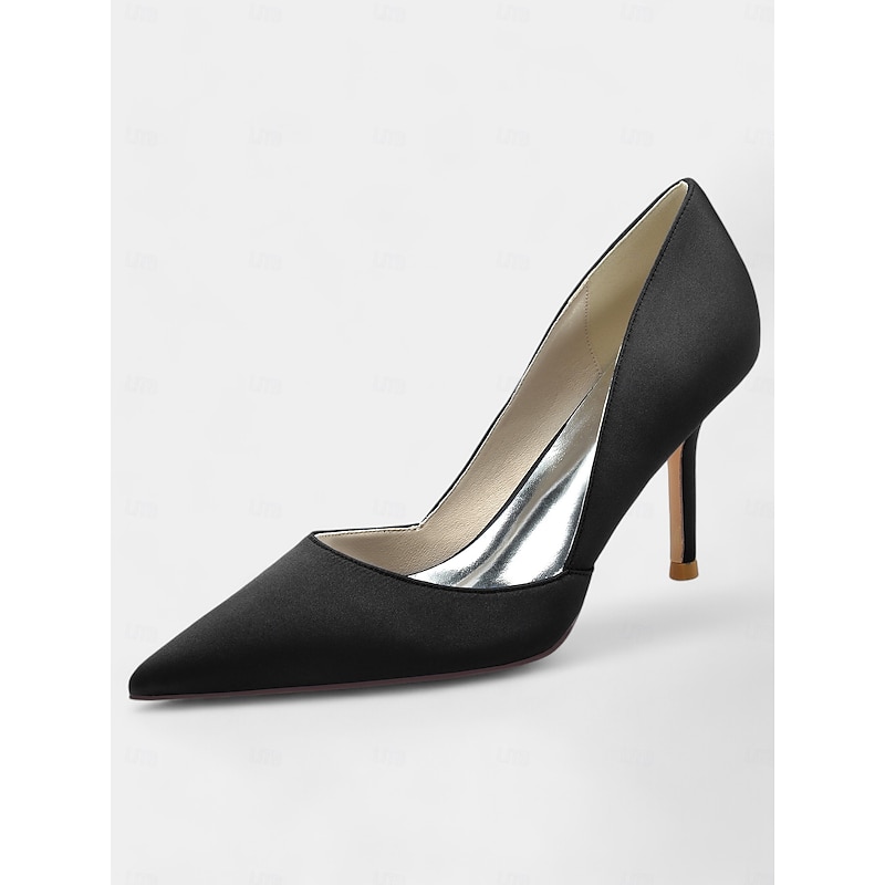 Women's Satin Pointed-Toe Stiletto Heels - Elegant High Heels for Evening Events, Parties, and Weddings