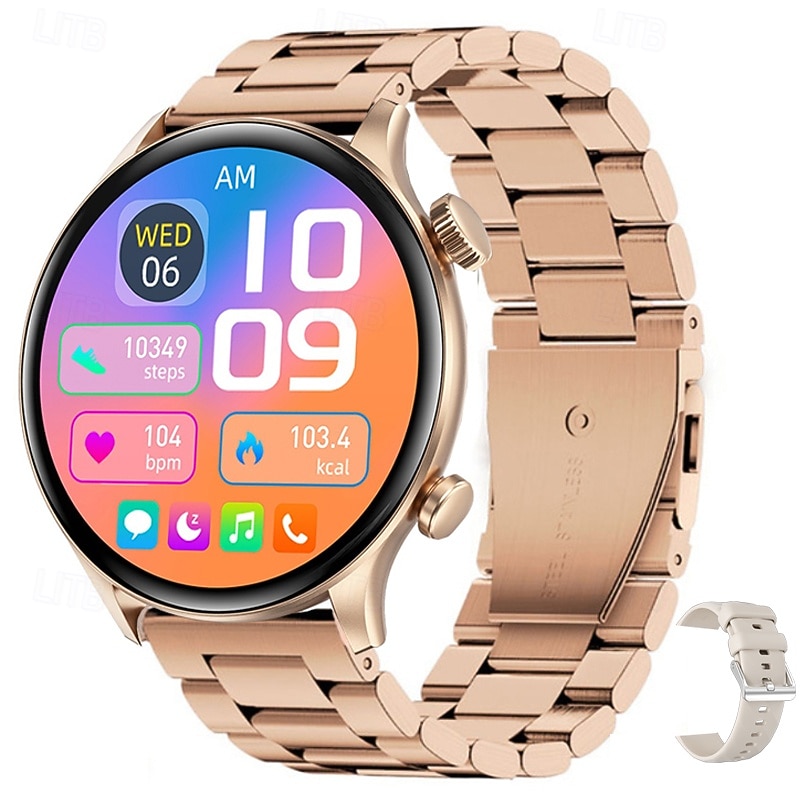 iMosi ZW63 Smart Watch 1.39 inch Smartwatch Fitness Running Watch Bluetooth Temperature Monitoring Pedometer Call Reminder Compatible with Android iOS Women Men Hands-Free Calls Media Control Message2