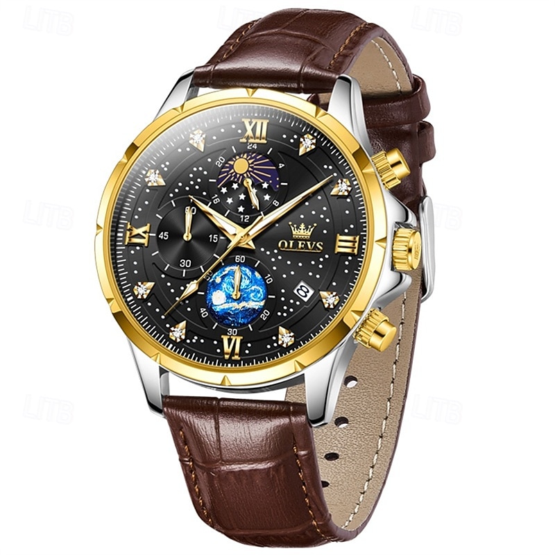 New Olevs Ole Brand Fashion Trend Business Men'S Belt Watch Luminous Calendar Small Three-Hand Multifunction Watch Simple Leisure Waterproof Sports Watch4