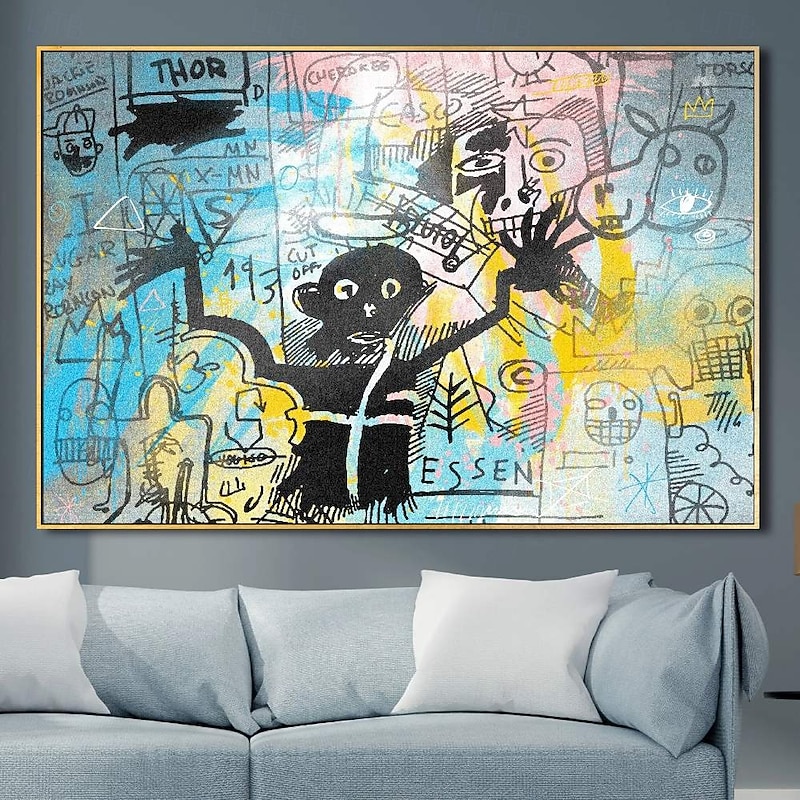 Banksy painting handmade Pop Art Oil Painting Banksy Art Street Graffiti Wall Art Oil Paintinting Graffiti Art Pop Art Painting Wall Decor for Living Room Office Wall Art painting