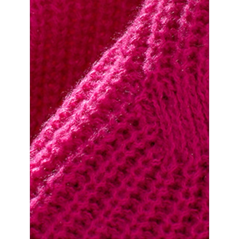 Women's Sweater Pullover Sweater Jumper Casual Soft Pure Color Ribbed Crew Neck Knitted Long Sleeve Regular Tops Knit Outdoor Daily Weekend Fuchsia Apricot Fall Winter4