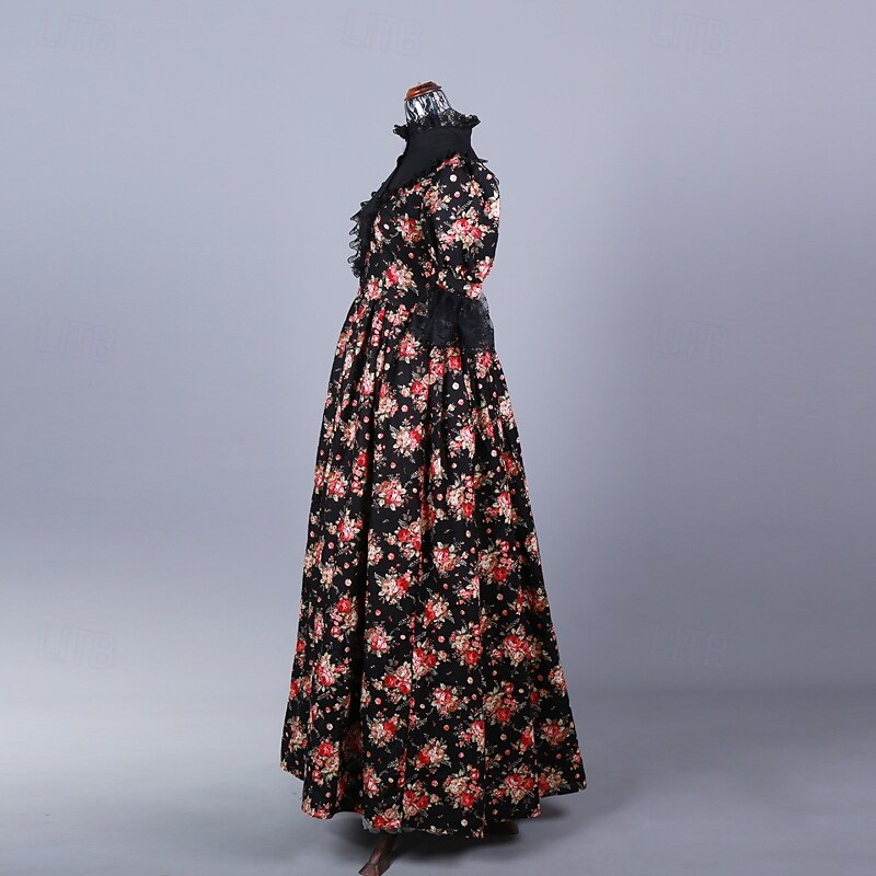 Rococo Victorian Ball Gown Floor Length Dress Ball Gown Fancy Dress Women's Royal Halloween Carnival Masquerade Performance Prom Carnival of Venice Adults' Dress3