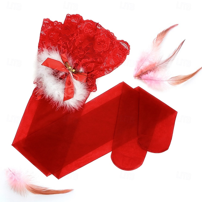 Babydoll Thigh High Socks Women's Sexy Adults Christmas New Year Christmas Eve Christmas Party Stockings2