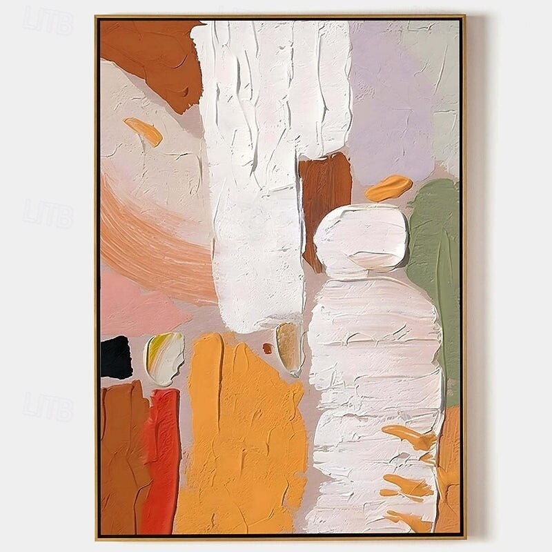 Wave oil Painting Hand painted Abstract Orange painting Hand-Painted pattle knife orange Oil Painting for Living Room Wall Decor Art Abstract Custom Artwork Art Unique painting2