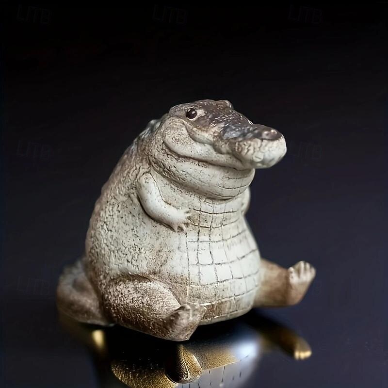 Crocodile Ornament - Resin Tea Pet For Home Decor, Collectibles, And Living Room Bar Cafe Decor - Miniature Landscape And Desk Decoration3
