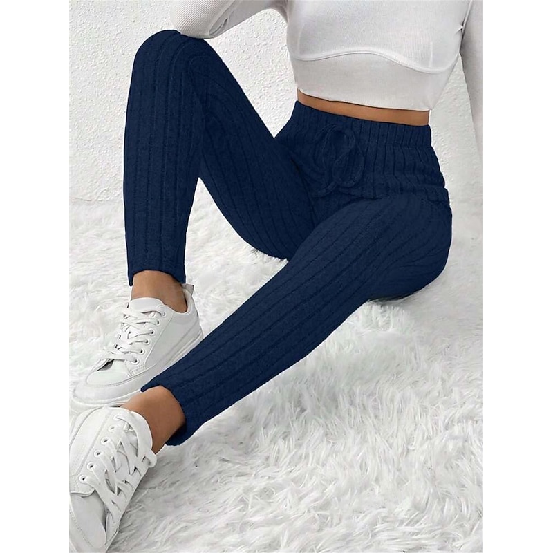 Women's Yoga Pants Fleece Lined Leggings Yoga Leggings Drawstring High Waist Pilates Gym Workout Workout Tights Solid Color Black Light Grey Fleece Fall Winter Sports Activewear Stretchy Slim2