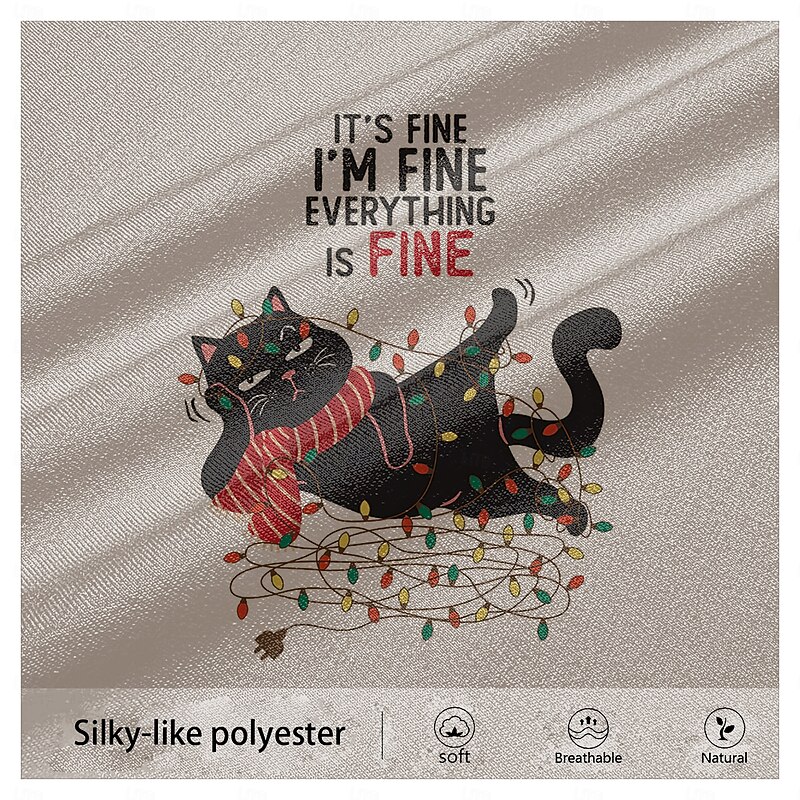 Christmas Men's Funny Christmas 3D T-shirts Cat Designer Casual Street Style 3D Print Tee Sports Outdoor Holiday Light Blue Beige Grey Short Sleeve Crew Neck Spring & Summer Clothing Apparel S M4