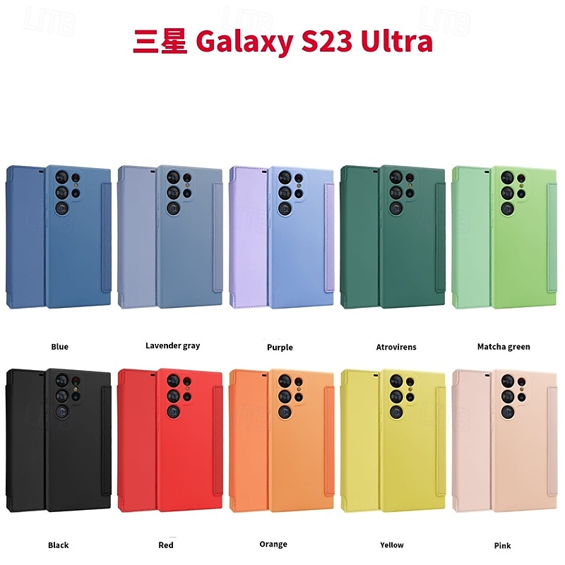 Phone Case For S25 S24 S23 Ultra Plus S22 Plus  Ultra Back Cover with Stand Holder Card Slot Shockproof Retro TPU PU Leather